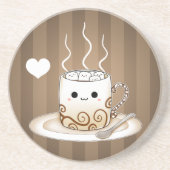 かわいいかわいいはココア飲み物を暖めます コースター (正面)