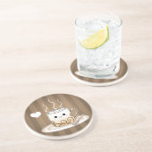 かわいいかわいいはココア飲み物を暖めます コースター (側面)