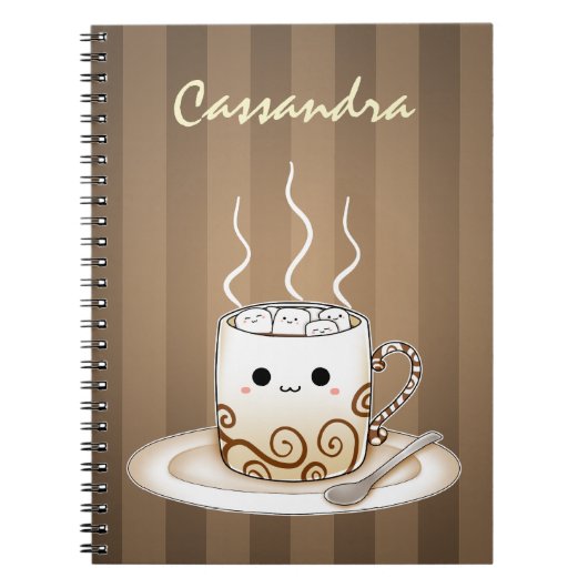 かわいいかわいいはココア飲み物を暖めます ノートブック (正面)