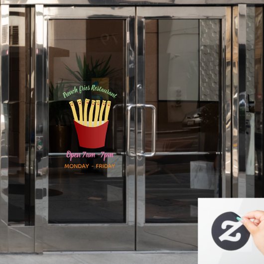 かわいいかわいいはファストフード漫画をフライス ウィンドウサイン (オフィスドア)