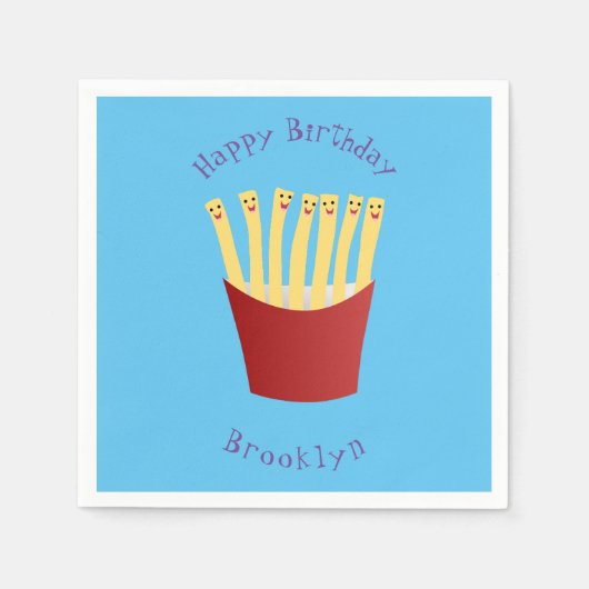 かわいいかわいいはファストフード漫画をフライス スタンダードカクテルナプキン (正面)