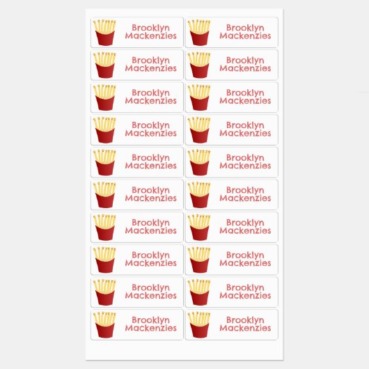 かわいいかわいいはファストフード漫画をフライパーソナライズされたす ラベル (シート)