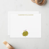 かわいいかわいいりんごパーソナライズされた文房具 ノートカード (正面/裏面インサイチュ)