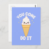 かわいいかわいいアイスクリームコーンやる気を起こさせる引用文 ポストカード (正面/裏面)