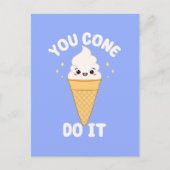 かわいいかわいいアイスクリームコーンやる気を起こさせる引用文 ポストカード (正面)