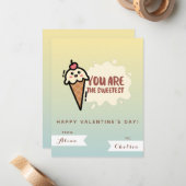 かわいいかわいいアイス – クリームキッズフレンドバレンタインデー ノートカード (正面/裏面インサイチュ)