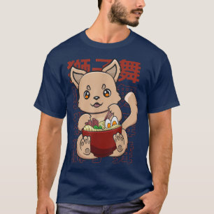 かわいいかわいいアニメディンゴオタク日本のラーメン麺 Tシャツ