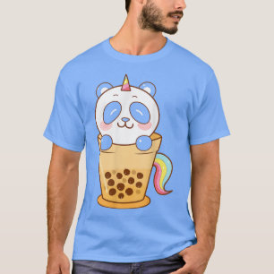 かわいいかわいいアニメパンダbobaバブルティーオタクメンズ tシャツ