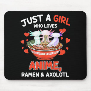 かわいいかわいいアニメ日本のアソロトルラーメンG マウスパッド