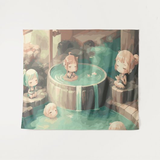 かわいいかわいいアニメinプール タペストリー (正面(横))