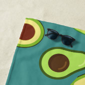 かわいいかわいいアボカドスライス夏のグラデーションパターン ビーチタオル (インサイチュ)