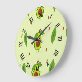 かわいいかわいいアボカド ラージ壁時計 (傾斜)