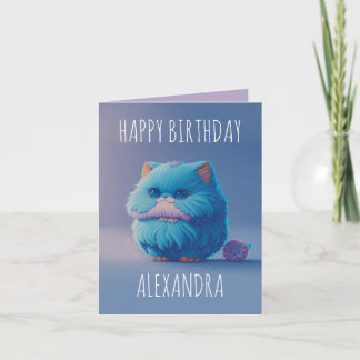 かわいいかわいいアンゴラ猫の誕生日カード カード