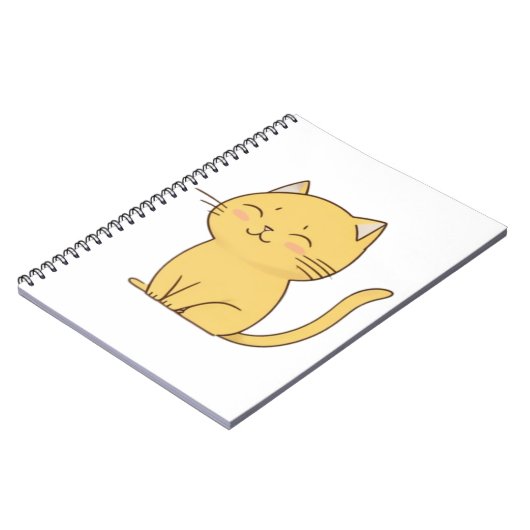 かわいいかわいいイエローキャットスケッチ ノートブック (左側)