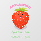 かわいいかわいいイチゴ漫画イラストレーション ウィンドウサイン (シート)