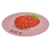 かわいいかわいいイチゴ漫画イラストレーション カッティングボード (角)