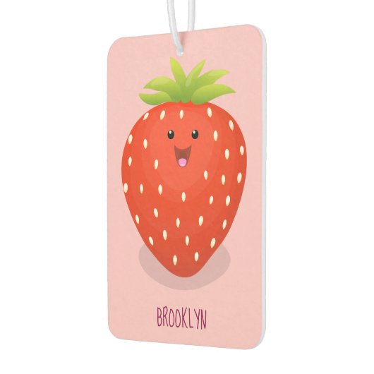 かわいいかわいいイチゴ漫画イラストレーション カーエアーフレッシュナー (左)