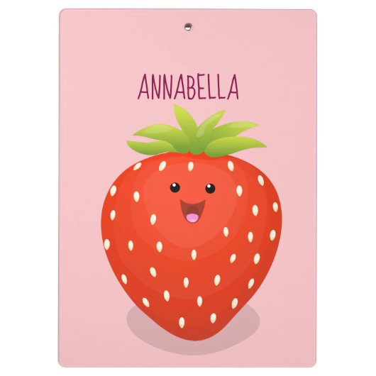 かわいいかわいいイチゴ漫画イラストレーション クリップボード (裏面)