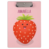 かわいいかわいいイチゴ漫画イラストレーション クリップボード (正面)