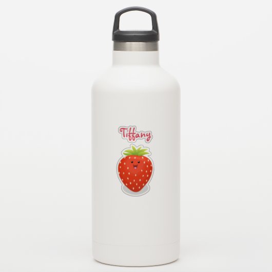 かわいいかわいいイチゴ漫画イラストレーション シール (ウォーターボトル)