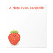 かわいいかわいいイチゴ漫画イラストレーション ノートパッド (正面)