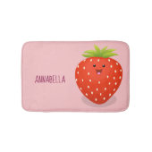 かわいいかわいいイチゴ漫画イラストレーション バスマット (正面)