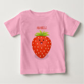 かわいいかわいいイチゴ漫画イラストレーション ベビーTシャツ (正面)