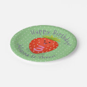 かわいいかわいいイチゴ漫画イラストレーション ペーパープレート (アングル)