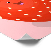 かわいいかわいいイチゴ漫画イラストレーション ポスター (角)