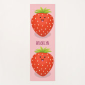 かわいいかわいいイチゴ漫画イラストレーション ヨガマット (正面)