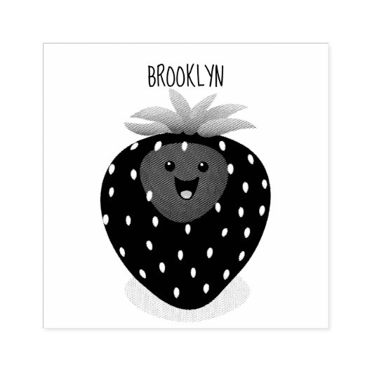 かわいいかわいいイチゴ漫画イラストレーション ラバースタンプ (インプリント)