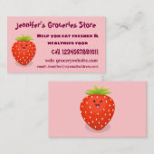 かわいいかわいいイチゴ漫画イラストレーション 名刺 (正面/裏面)