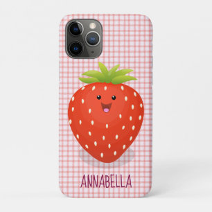かわいいかわいいイチゴ漫画イラストレーション iPhone 11 PROケース
