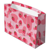かわいいかわいいイチゴ牛のパターン ラージペーパーバッグ (裏面アングル)
