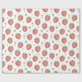 かわいいかわいいイチゴ ラッピングペーパー (フラット)