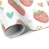かわいいかわいいイチゴ ラッピングペーパー (ロールコーナー)