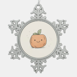 かわいいかわいいウォーターカラーカボチャ スノーフレークピューターオーナメント