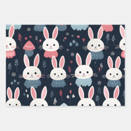 かわいいかわいいウサギ ラッピングペーパーシート