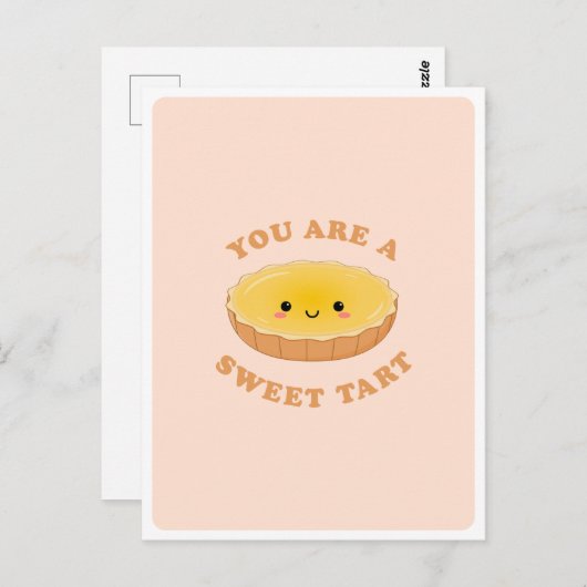 かわいいかわいいエッグタートデザートフードプンラブ引用文 ポストカード (正面/裏面)