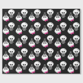 かわいいかわいいエモ男の子の女の子のスケルトンskullies ラッピングペーパー (フラット)