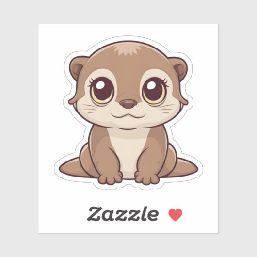 かわいいかわいいオッターかわいい動物おもしろいアート シール (シート)