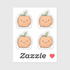かわいいかわいいオレンジウォーターカラーカボチャ シール