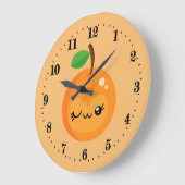 かわいいかわいいオレンジキッチン大時計 ラージ壁時計 (傾斜)