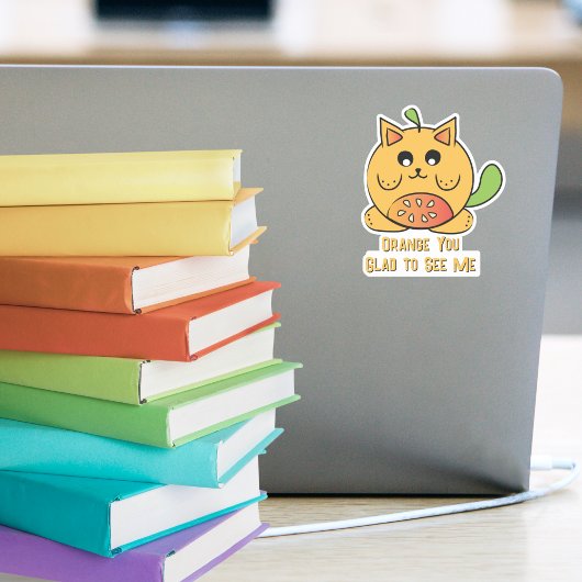 かわいいかわいいオレンジキャットカートゥーおもしろいことわざ シール