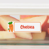 かわいいかわいいオレンジ色のニンジン長方形の子供の名前 ラベル (貼付)