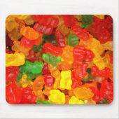 かわいいかわいいオレンジ色の赤い赤いカラフルグミベア マウスパッド (正面)