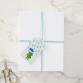 かわいいかわいいカエルと雨 ギフトタグ (より糸付き)