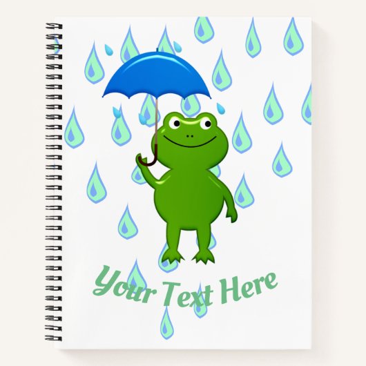 かわいいかわいいカエルと雨 ノートブック (正面)