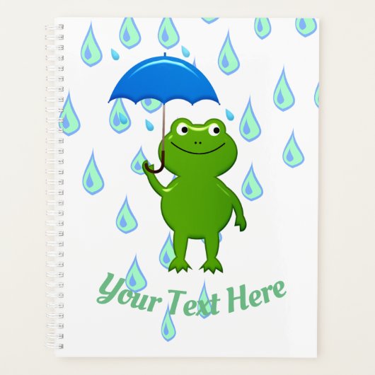 かわいいかわいいカエルと雨 プランナー手帳 (正面)