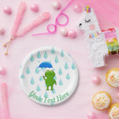 かわいいかわいいカエルと雨 ペーパープレート (パーティー)